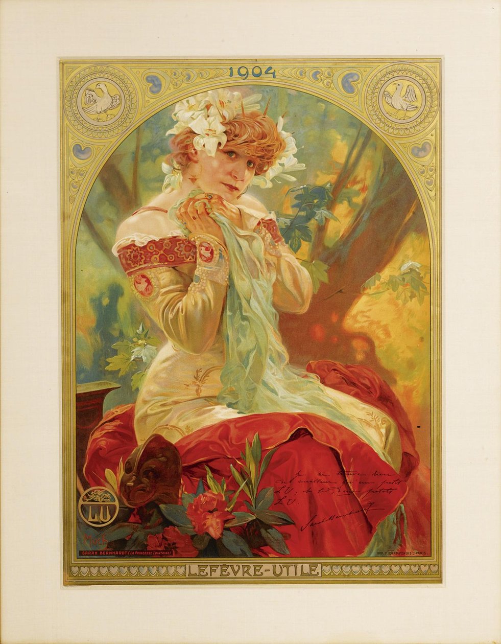 Poster per Lefèvre-Utile. Sarah Bernhardt nel ruolo di Melissinde in La Princesse Lointaine di E da Alphonse Mucha