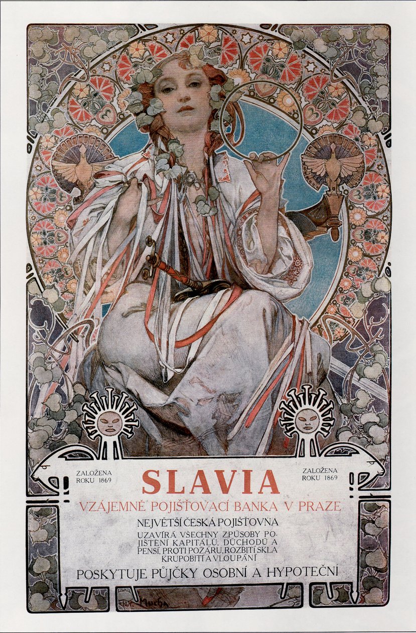 Poster di Slavia, 1907 da Alphonse Mucha