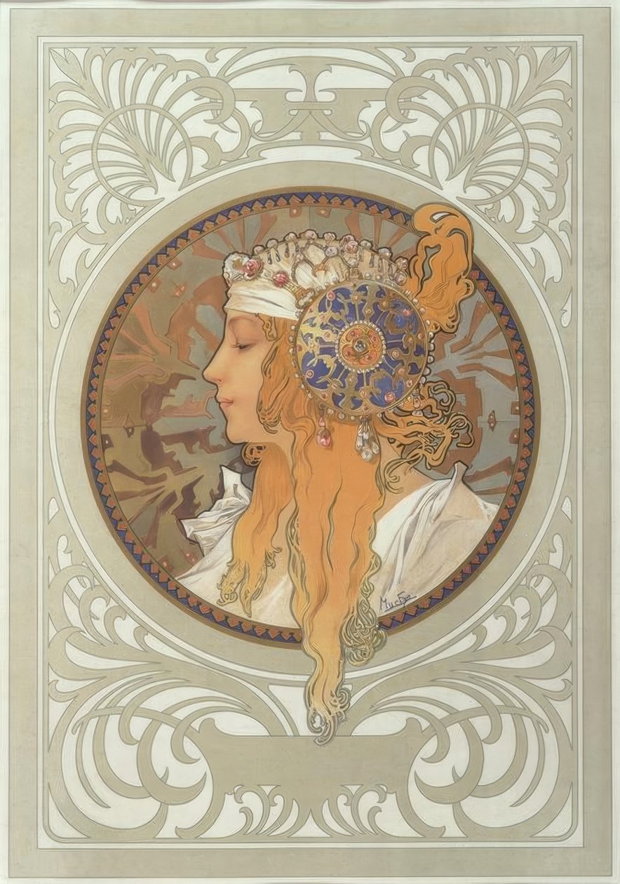 Testa bizantina: Bionda da Alphonse Mucha