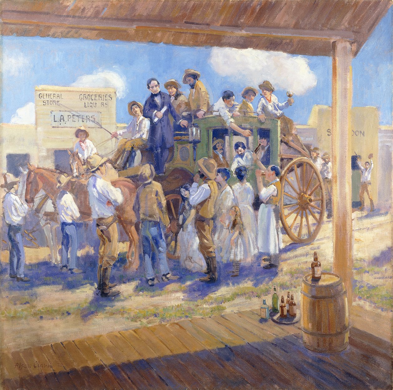 Il governatore Burnett consegna la Carta dello Stato a San Jose, California, c.1925 da Alson Skinner Clark