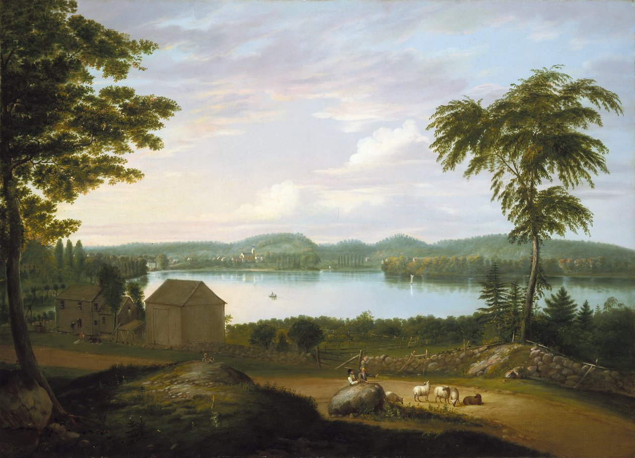 Vista di Springfield sul fiume Connecticut, 1819 da Alvan Fisher