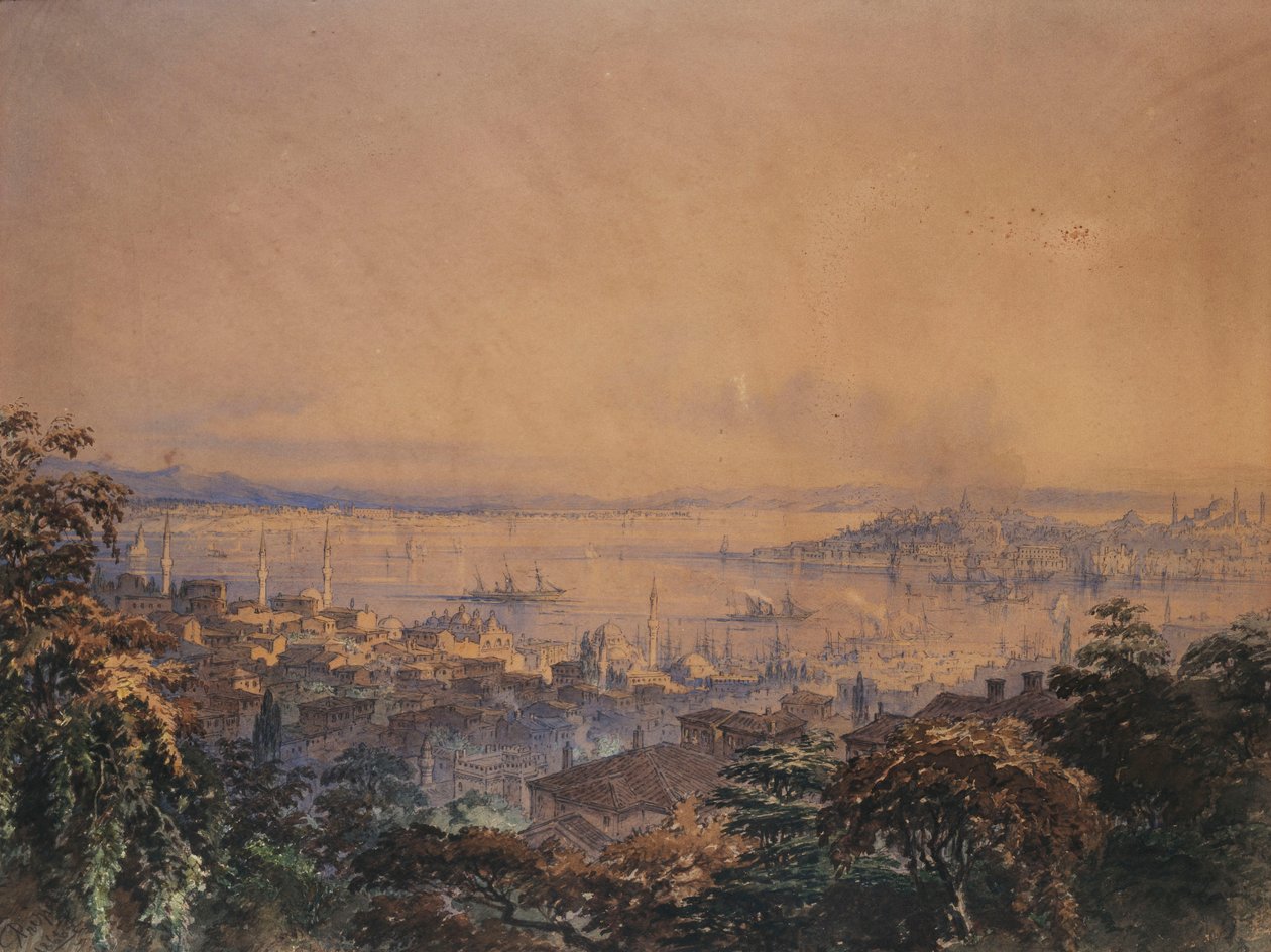 Una vista di Costantinopoli, 1866 da Amadeo Preziosi