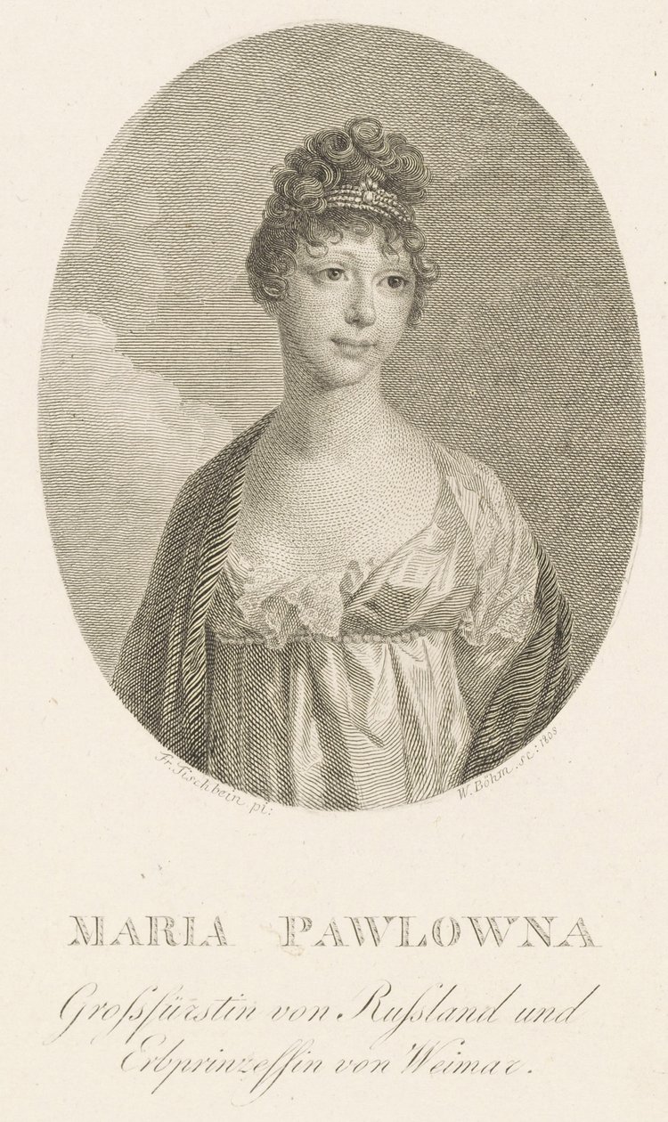 Granduchessa Maria Pavlovna di Russia 1786-1859, Granduchessa di Sassonia-Weimar-Eisenach, 1808 da Amadeus Wenzel Boehm