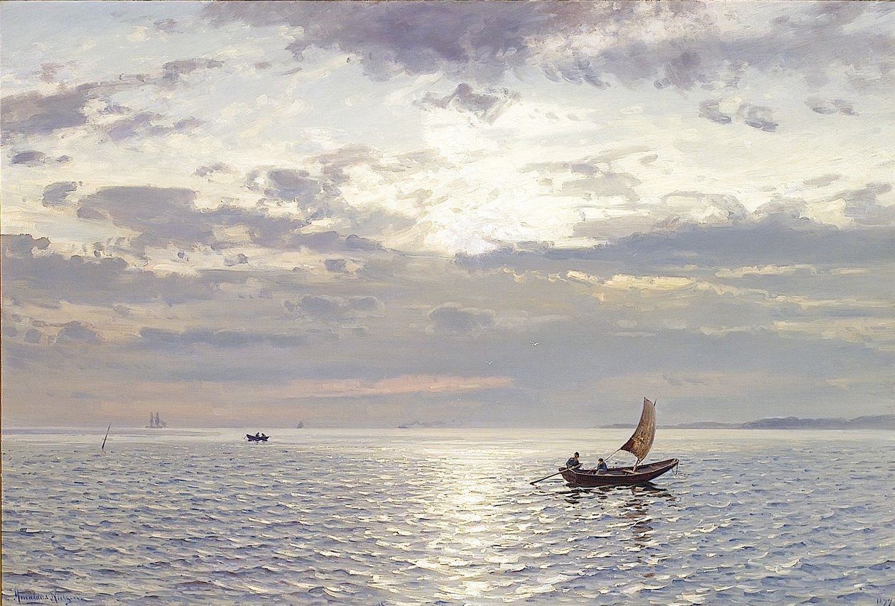Paesaggio marino serale da Amaldus Nielsen