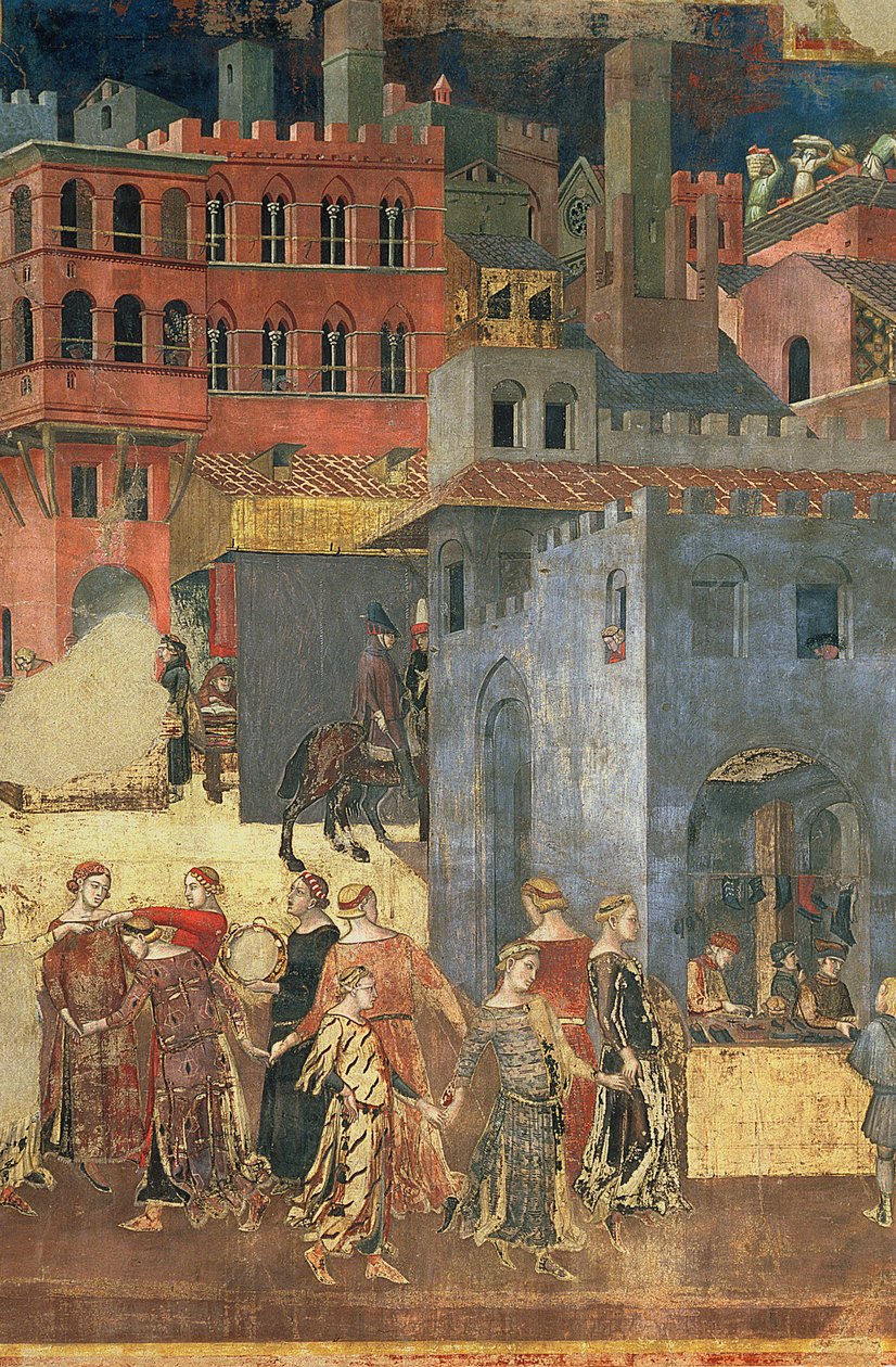 Buon governo in città, 1338-40 (dettaglio) da Ambrogio Lorenzetti