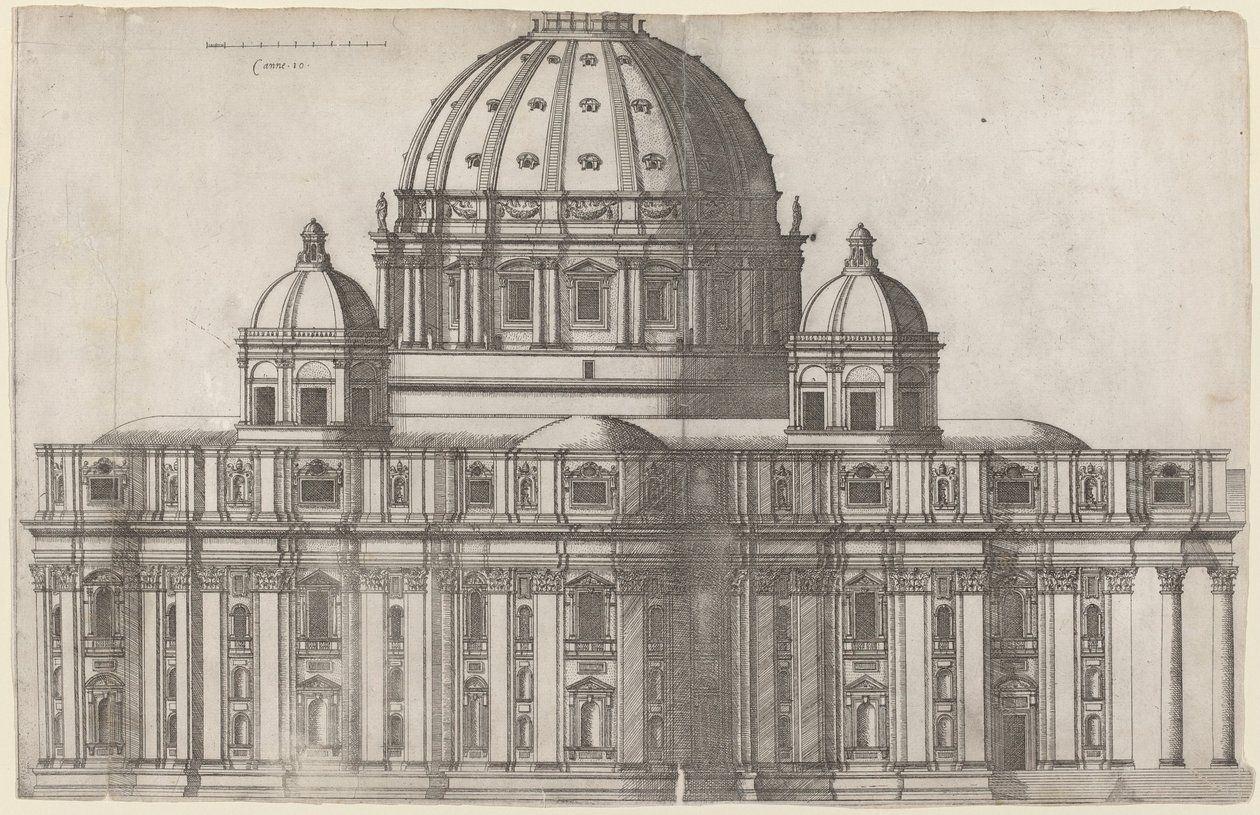Vista longitudinale di San Pietro, Roma da Ambrogio Brambilla, after Michelangelo