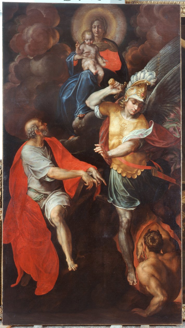 Madonna con Bambino e San Giovanni Evangelista e San Michele da Ambrogio Giovanni Figino