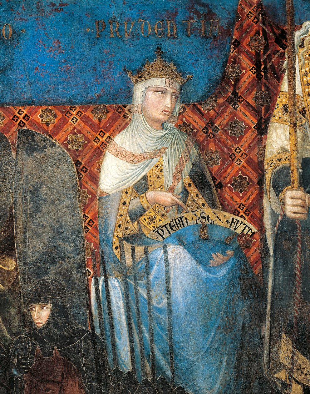 Allegoria del Buon Governo, prudenza, (dettaglio) da Allegoria ed effetti del buon e cattivo governo in città e campagna da Ambrogio Lorenzetti