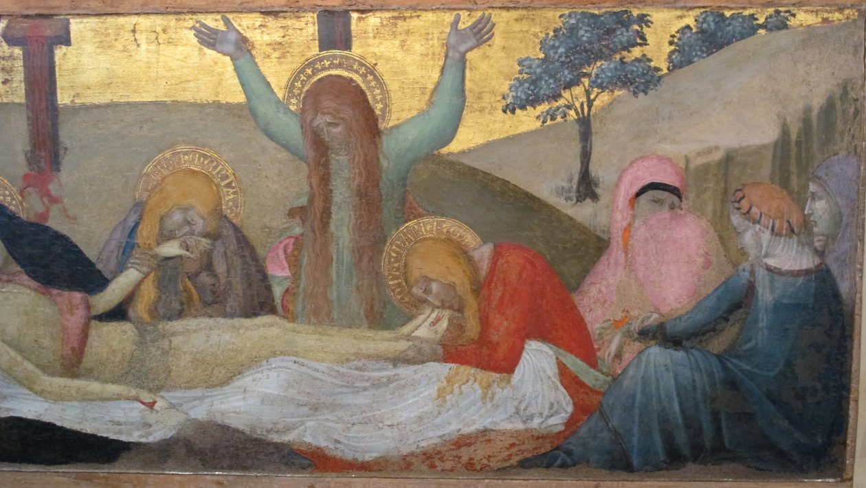 Ambrogio lorenzetti, madonna col bambino e le sante m. maddalena e marta, compianto, 03 da Ambrogio Lorenzetti