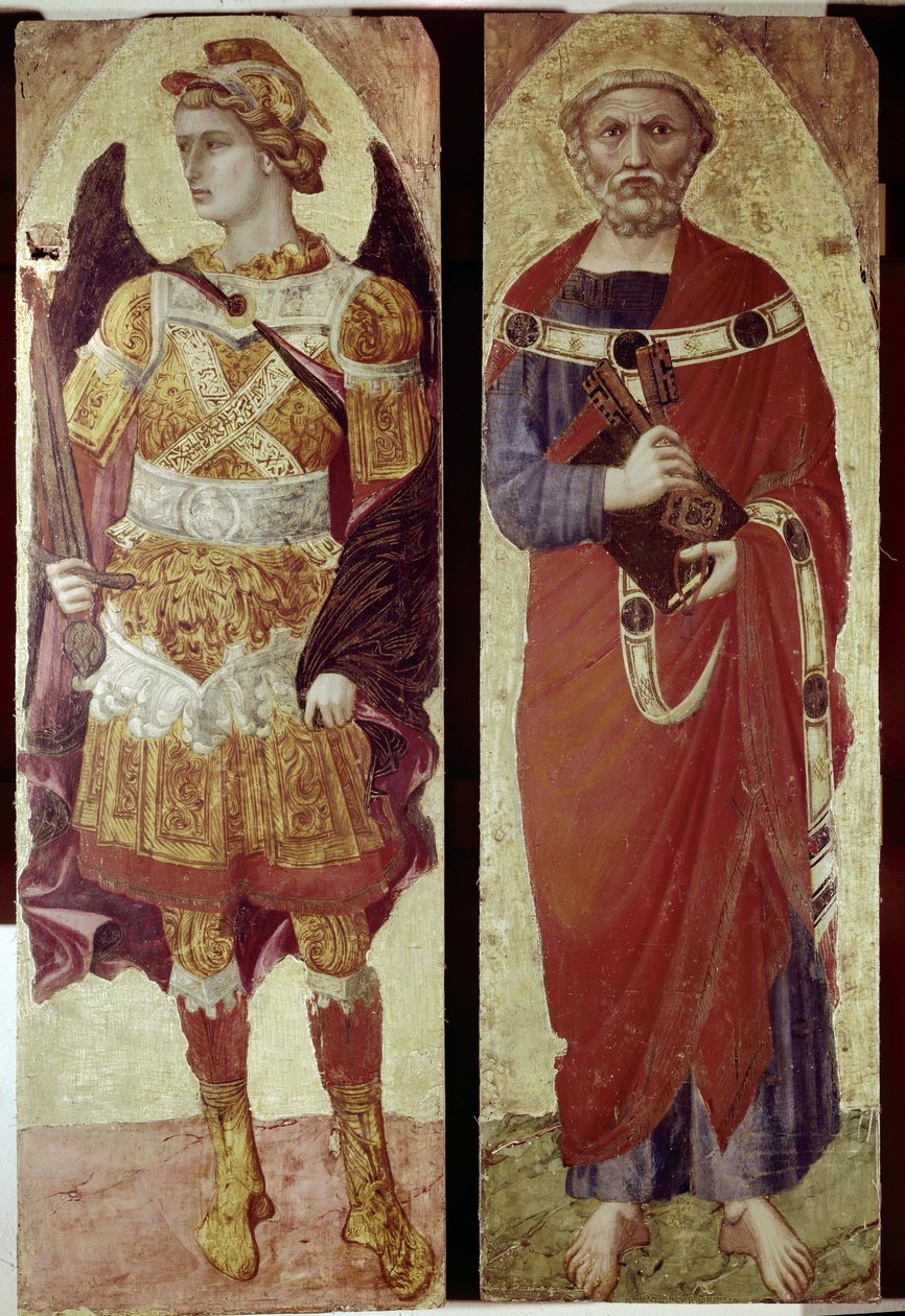 Arcangelo Michele e San Pietro (dettaglio) da Ambrogio Lorenzetti