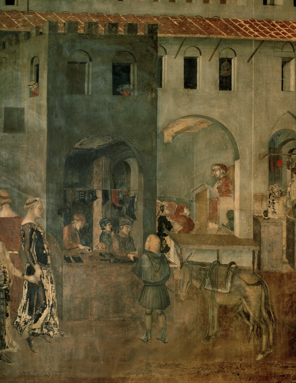 Vita in città (affresco) da Ambrogio Lorenzetti