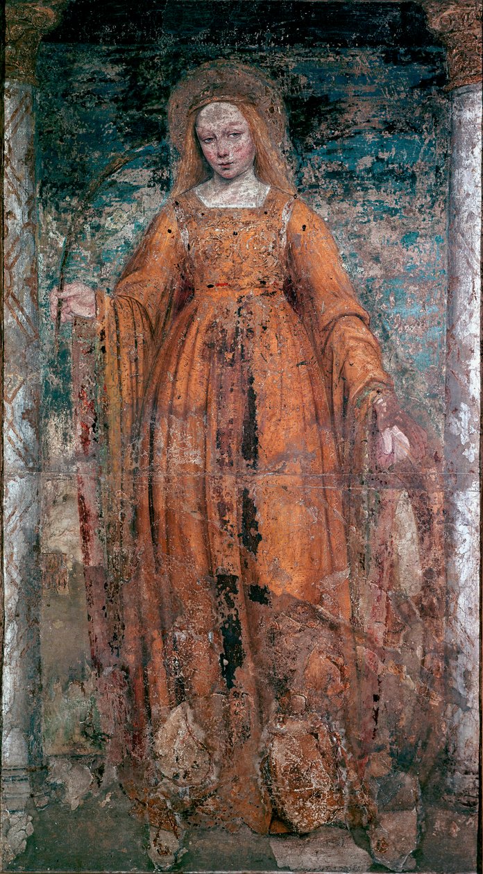 Santa Caterina da Siena. Affresco di Ambrogio da Fossano detto Bergognone (1460-1523). Dim. 170x77 cm Milano, Pinacoteca di Brera da Ambrogio da Fossano (c.1460 1523) (attr.to)
