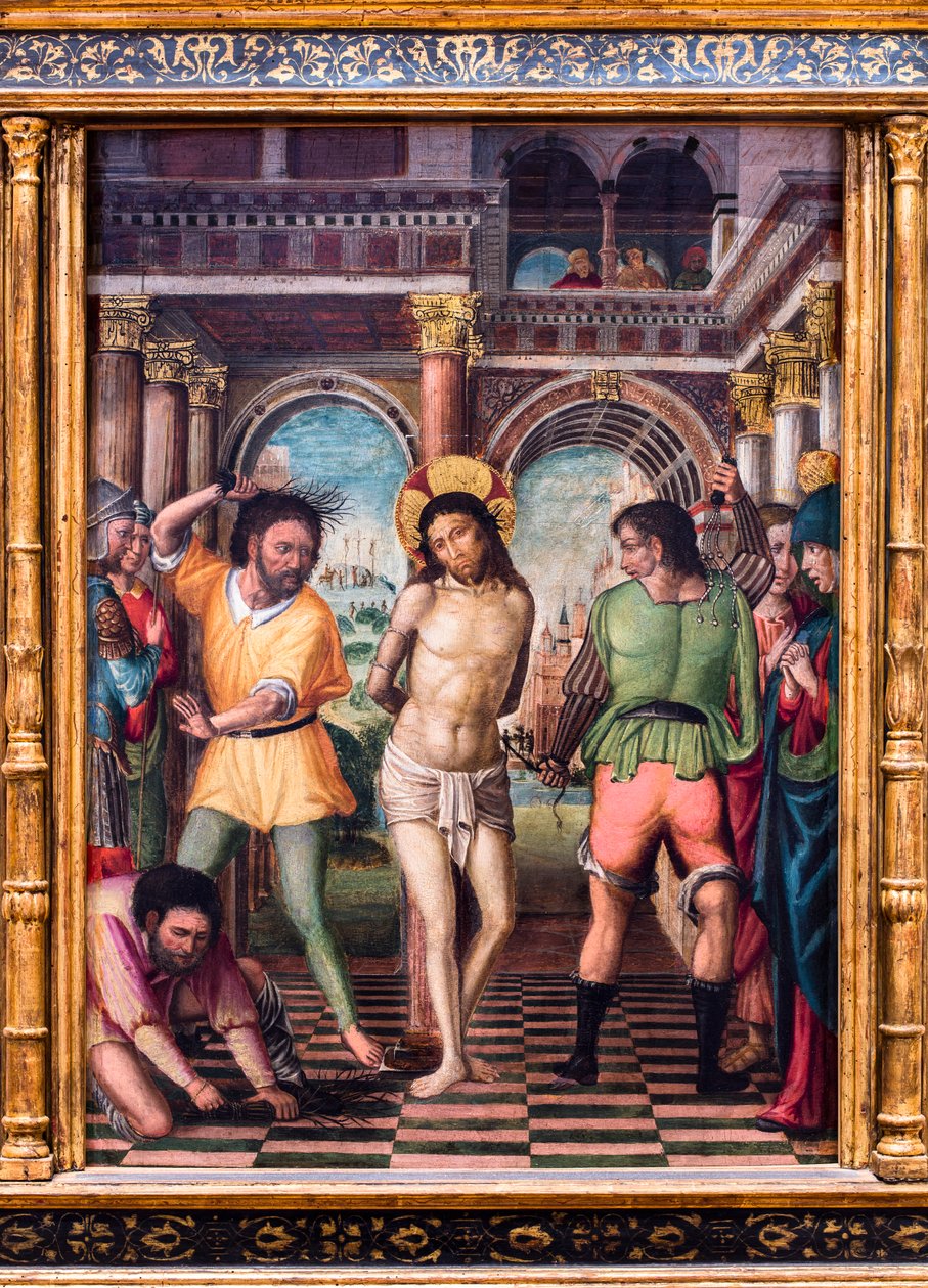 La Flagellazione di Cristo. inizio XVI secolo (Dipinto su tavola) da Ambrogio da Fossano (c.1460-1523) (circle of)