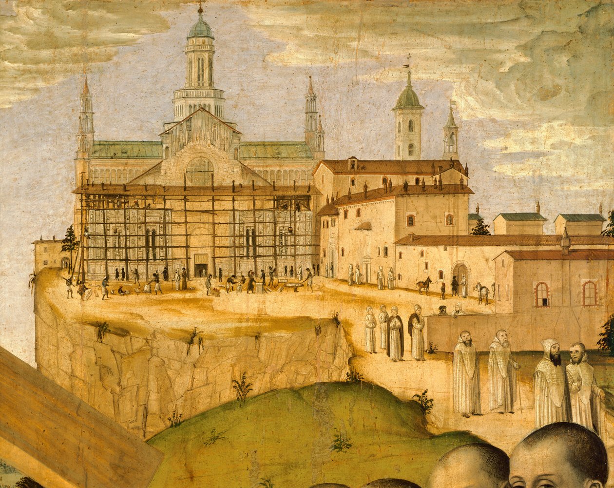 Costruzione della Certosa di Pavia, di Ambrogio da Fossano detto Bergognone (1453-1523 ca.), Italia XV secolo, dettaglio da Ambrogio da Fossano (c.1460 1523)