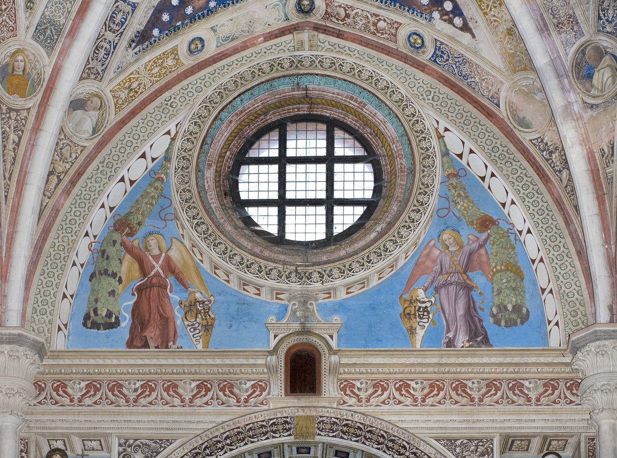 Angeli con scudi che tengono ghirlande, c.1500-22 da Ambrogio da Fossano