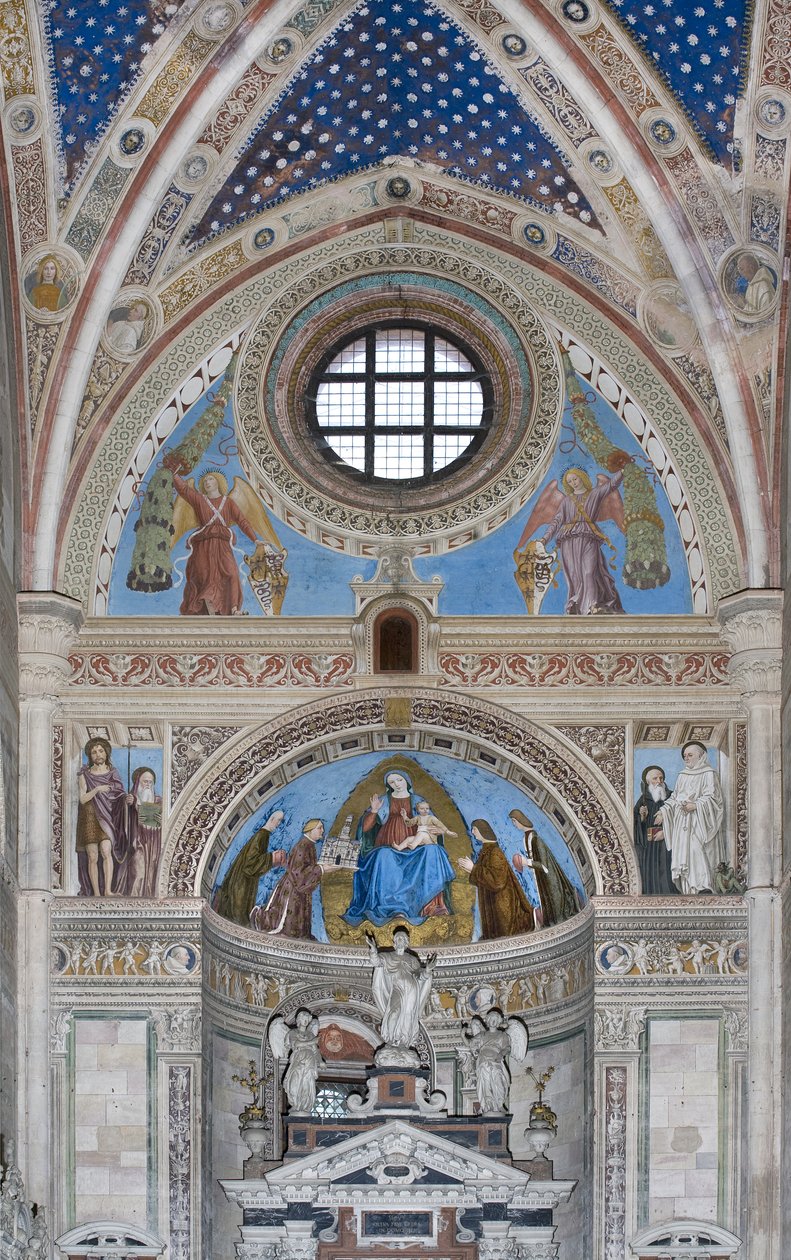 Gian Galeazzo Visconti e figli offrono il modello della Certosa alla Vergine Maria, 1500-1522 da Ambrogio da Fossano