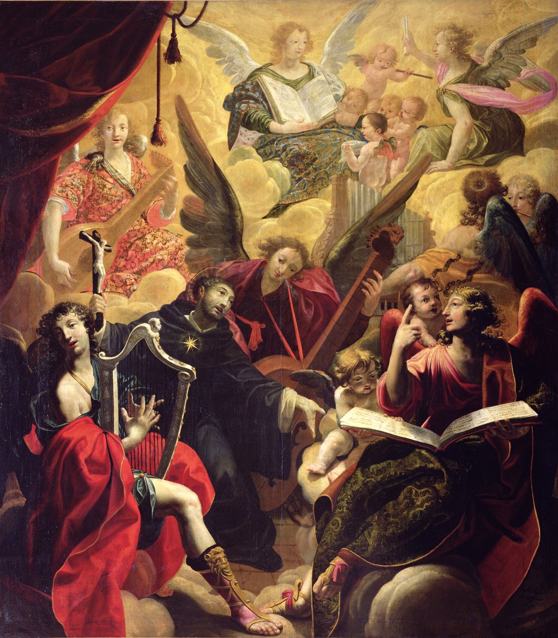 San Nicola da Tolentino con un Concerto di Angeli, 1650 da Ambroise Fredeau