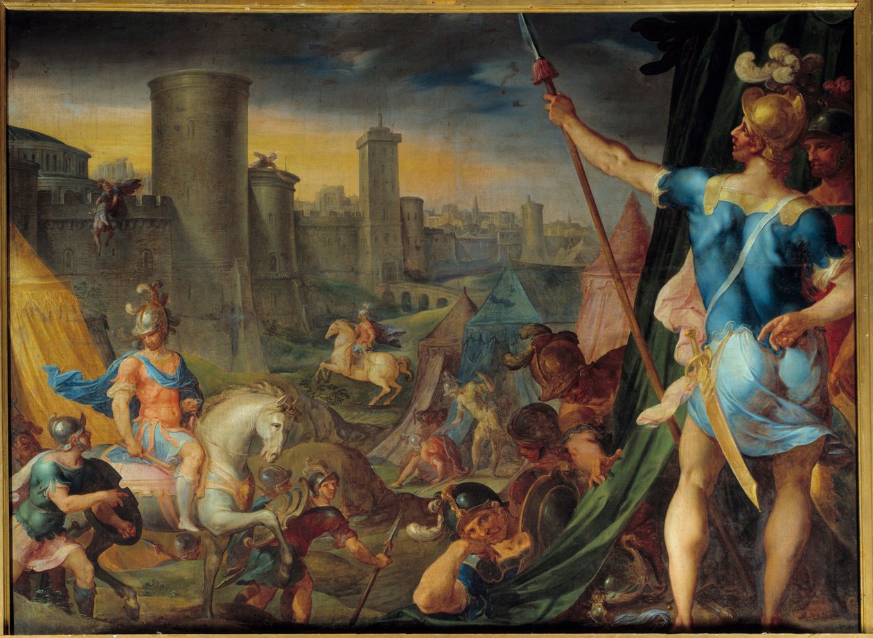 Il campo dei crociati davanti a Gerusalemme dalla serie Storia di Tancredi e Clorinda da Ambroise Dubois