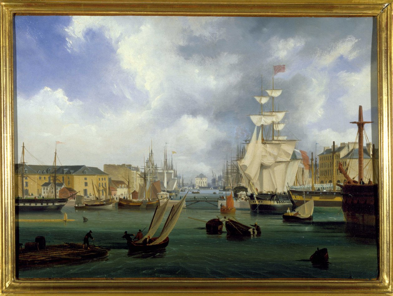 Il porto di Le Havre, il Grande bacino da Ambroise Louis Garneray