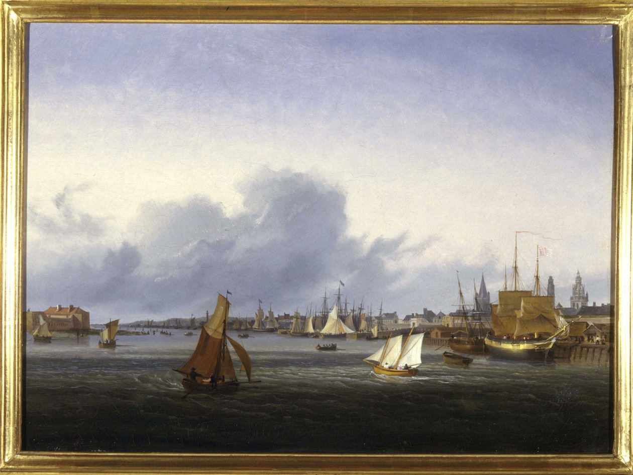 Il Porto di Calais da Ambroise Louis Garneray