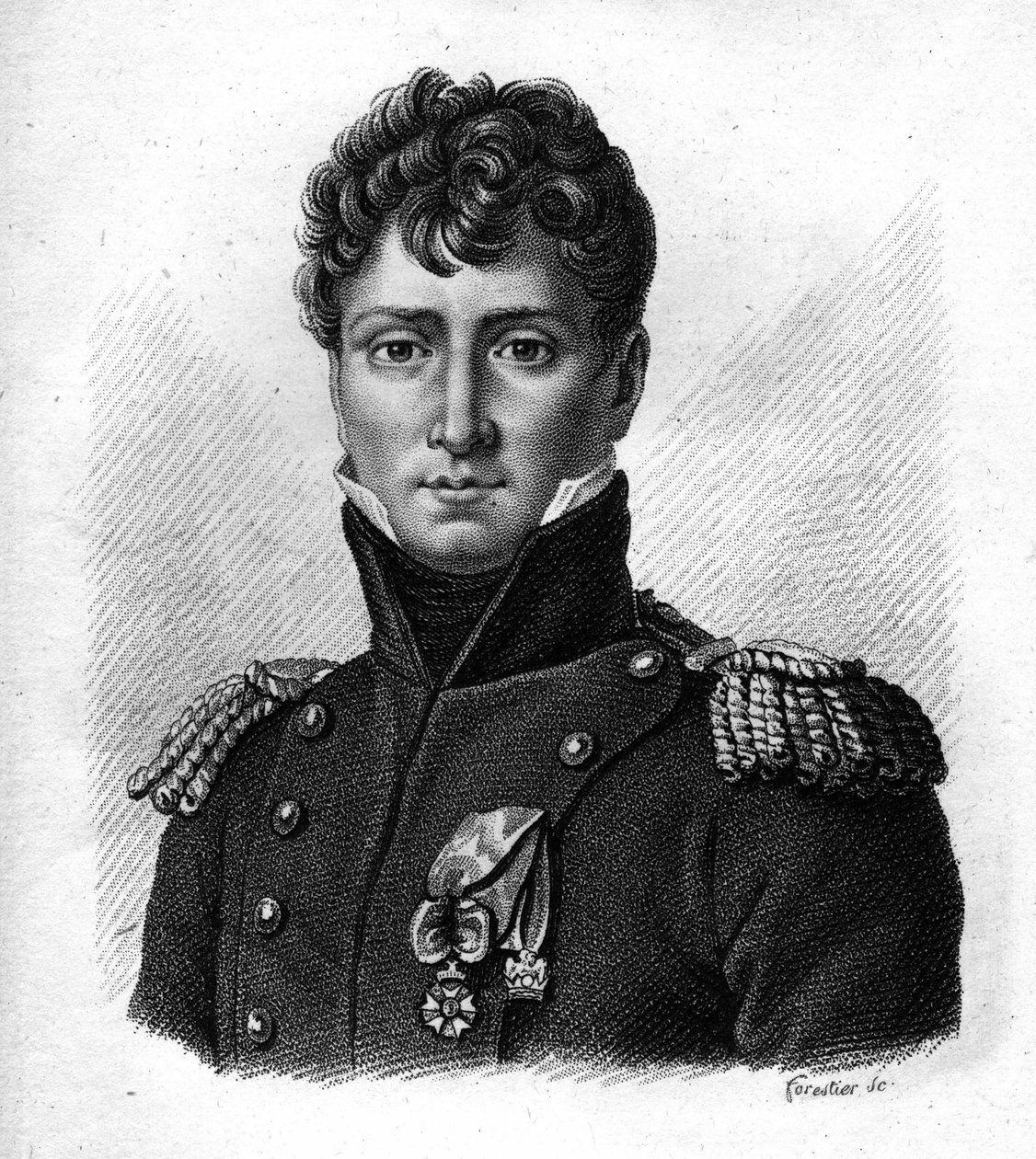 Auguste de Colbert (1777-1809), generale francese in "Ritratti dei generali francesi". Inciso da Ambroise Tardieu nel 1818. Collezione Stella da Ambroise Tardieu