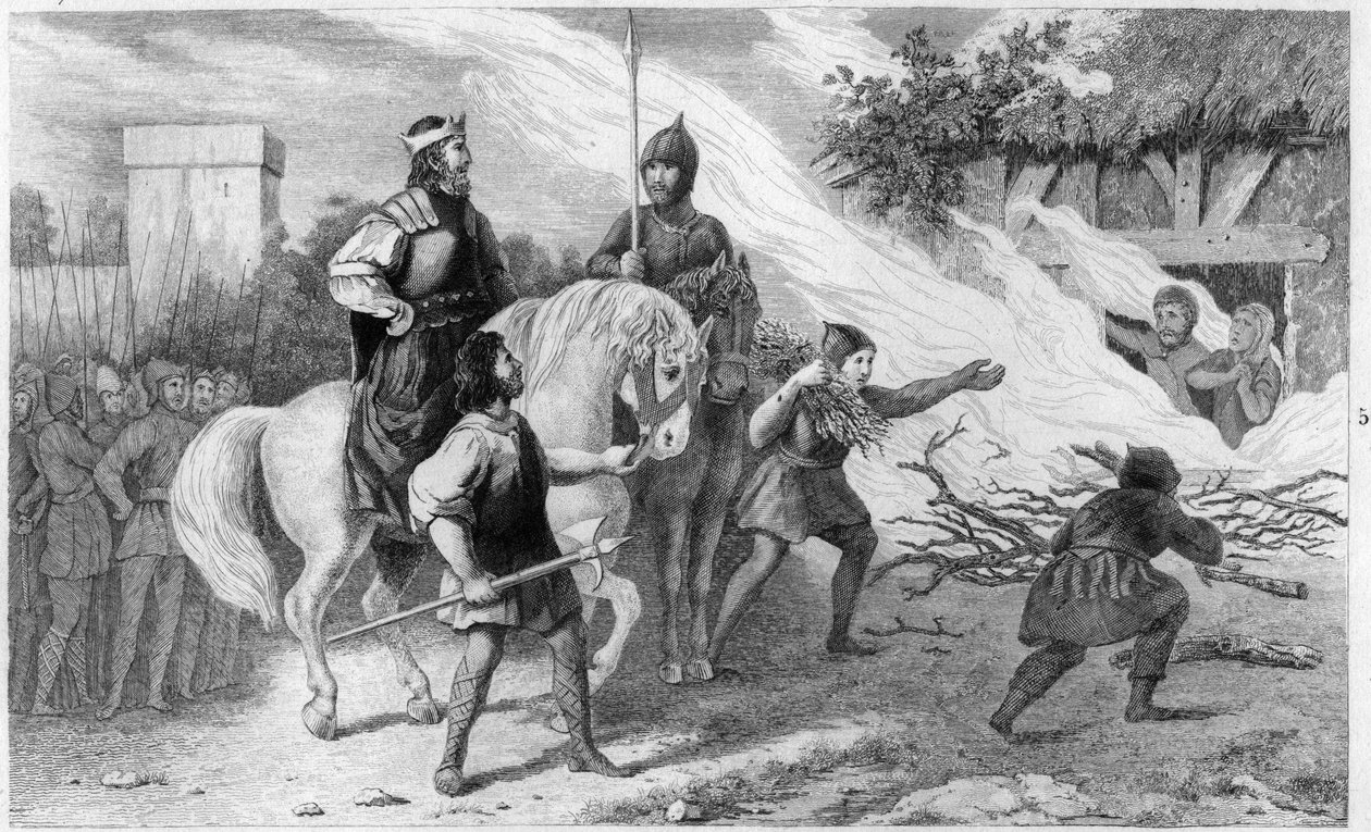 Clotario I brucia il suo figlio ribelle e la sua famiglia, 560 da Ambroise Tardieu