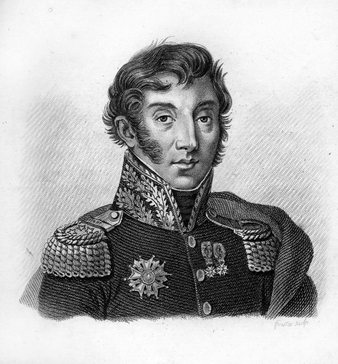 Conte Jean Maximilien Lamarque (1770-1832), generale e politico francese. Inciso da Ambroise Tardieu nel 1818. Collezione Stella da Ambroise Tardieu