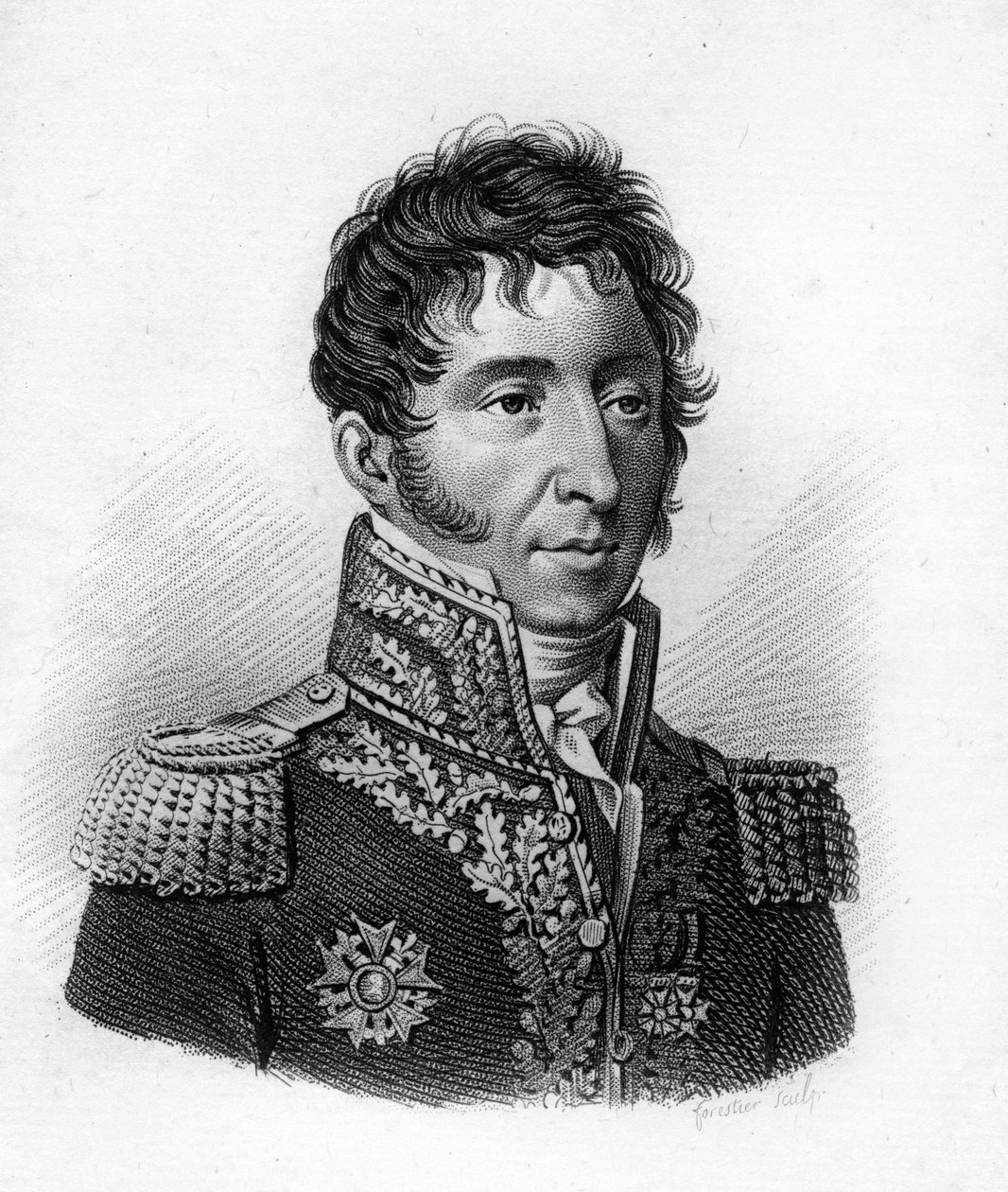 Etienne Pierre Sylvestre Ricard (1771-1843) - in "Portraits des généraux français en suite les victoires et conquêtes des Français". Inciso da Ambroise Tardieu nel 1818. Collezione Stella da Ambroise Tardieu