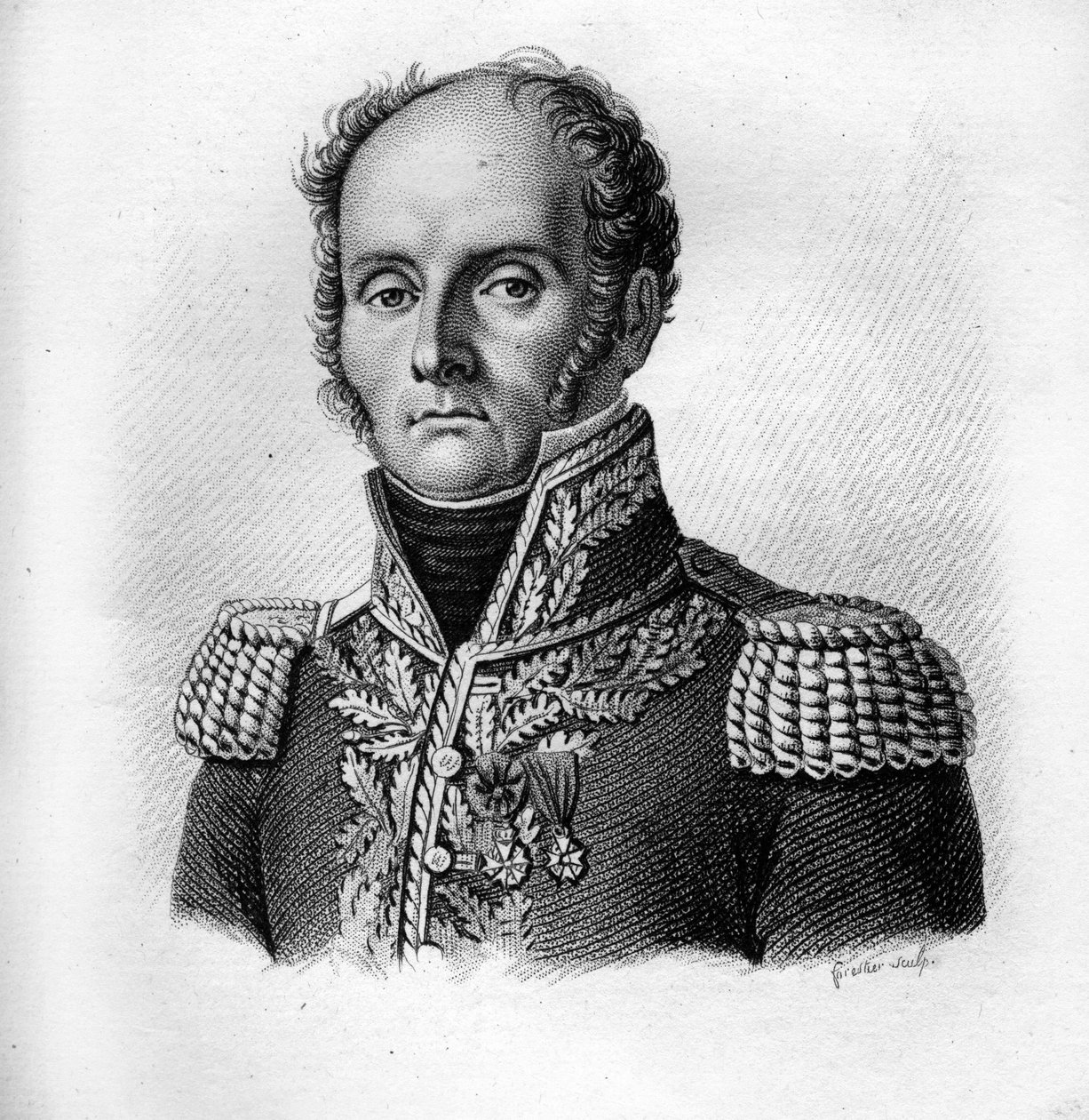 Ritratto del generale Charles-Théodore Beauvais de Préau (incisione di Ambroise Tardieu del 1818) da Ambroise Tardieu