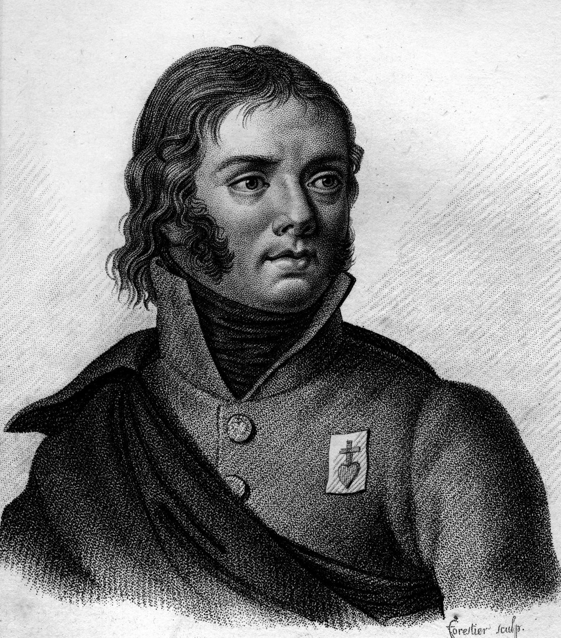 Ritratto di Charles Melchior Arthus, Marchese di Bonchamps (1760-1793) Generale. Da 