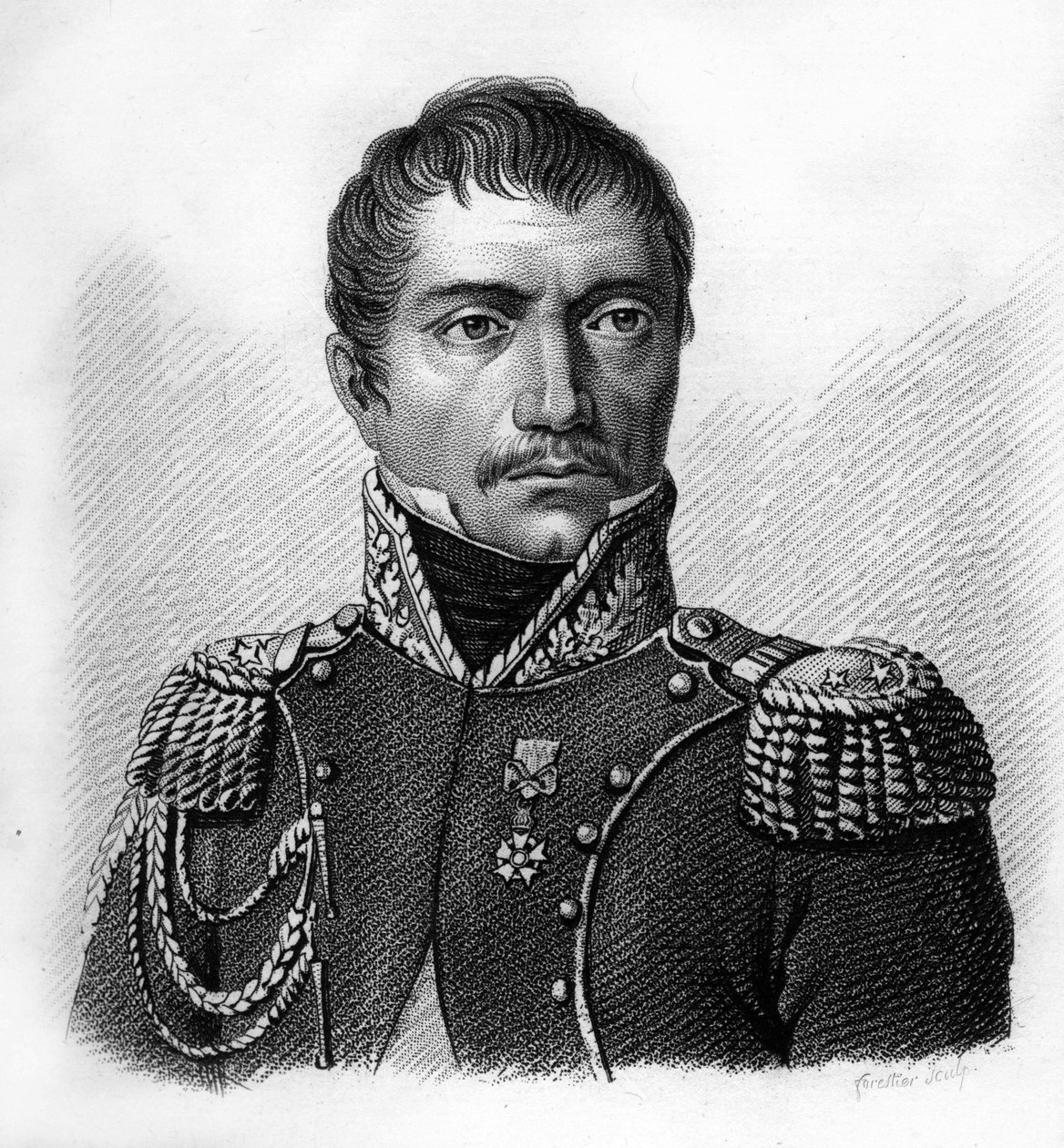 Ritratto del Generale Philippe Auguste Eugène Merlin de DOUAI 1754-1838. - in "Portraits des généraux français en suite les victoires et conquêtes des français". Inciso da Ambroise Tardieu nel 1818. Collezione Stella da Ambroise Tardieu