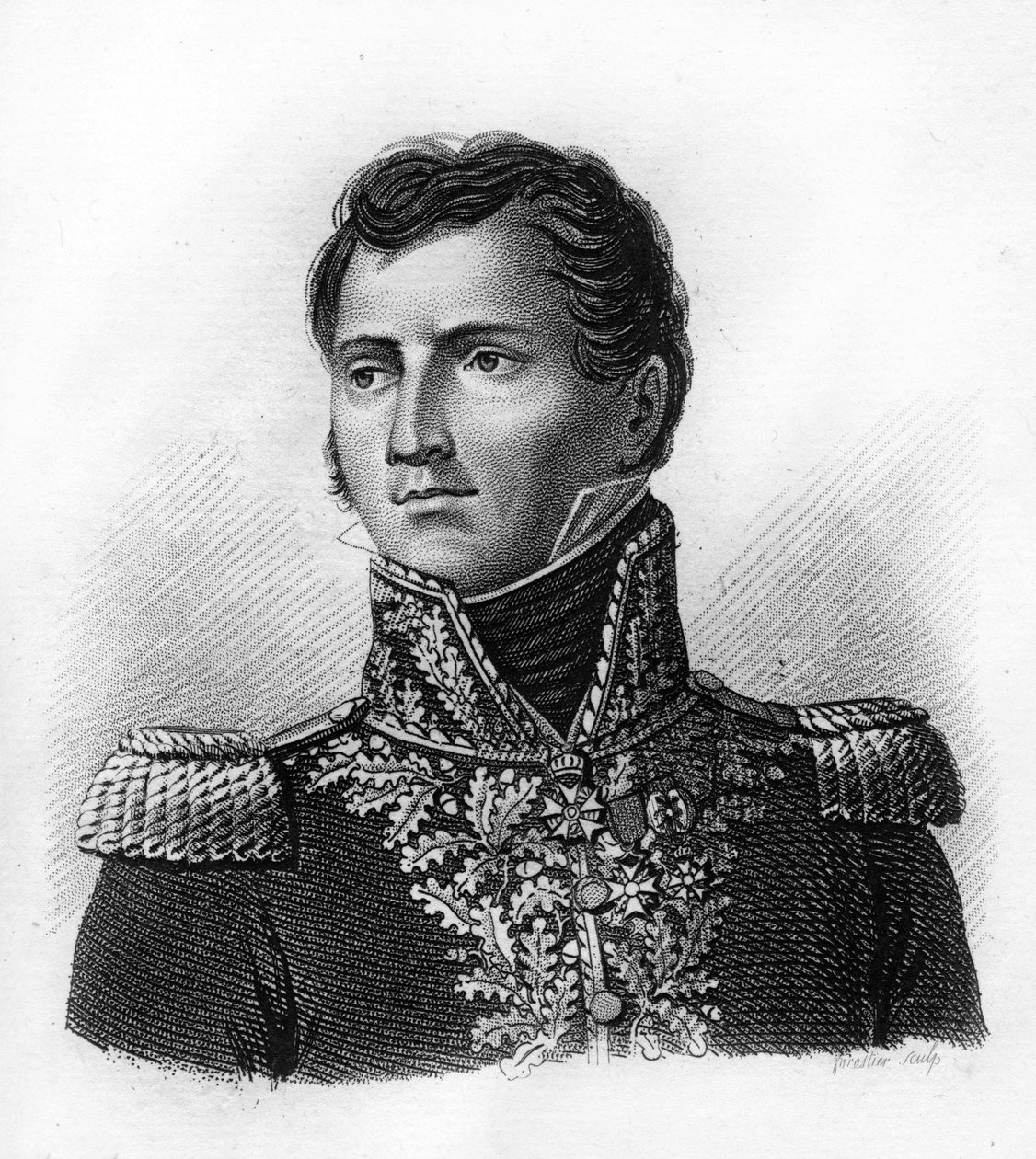 Ritratto del Generale Pierre François Joseph du Creux Farin (1770-1835) - in "Portraits des généraux français en suite les victoires et conquêtes des Français". Inciso da Ambroise Tardieu nel 1818. Collezione Stella da Ambroise Tardieu