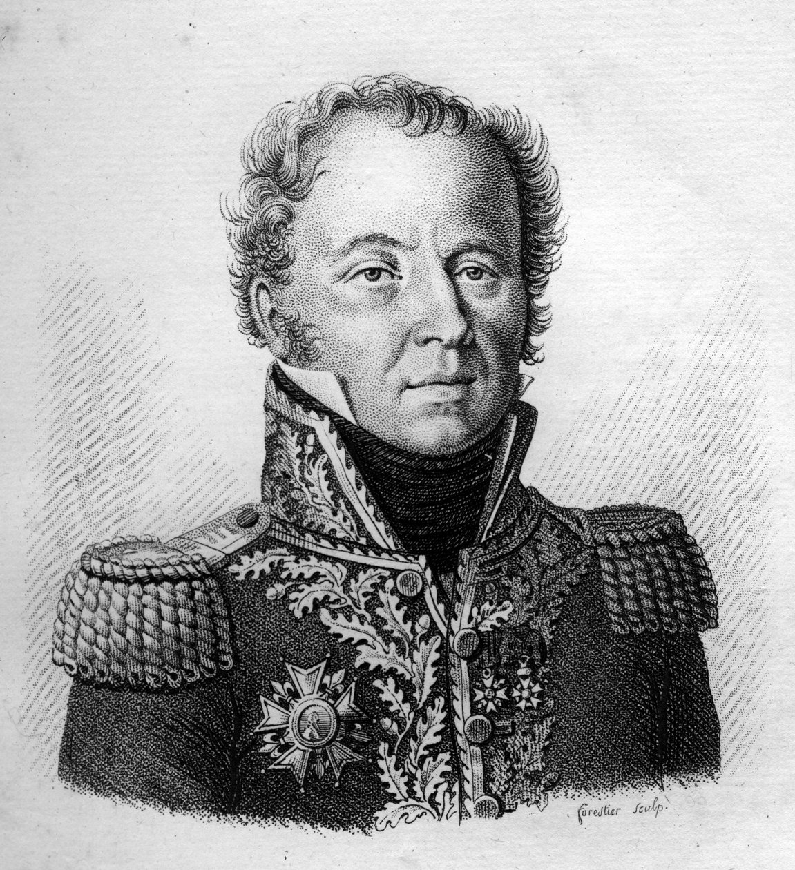 Ritratto del Maggior Generale Barone Louis Emmanuel Rey (1768-1846) - in "Portraits des generaux francais en suite les victoires et conquetes des Francais". Inciso da Ambroise Tardieu nel 1818. Collezione Stella da Ambroise Tardieu