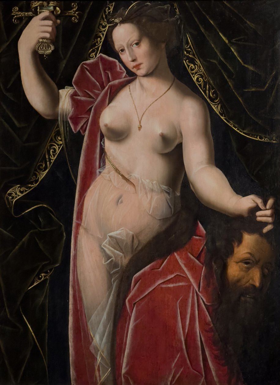 Giuditta che sorregge la testa di Oloferne, 1530-1533 circa (olio su tavola) da Ambrosius (after) Benson