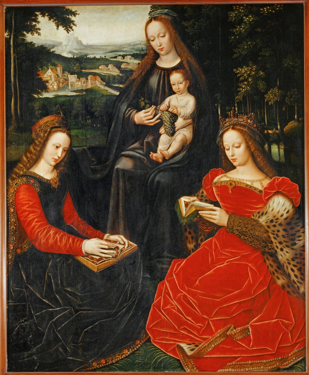 Vergine con Bambino e Santa Caterina e Santa Barbe ... da Ambrosius Benson