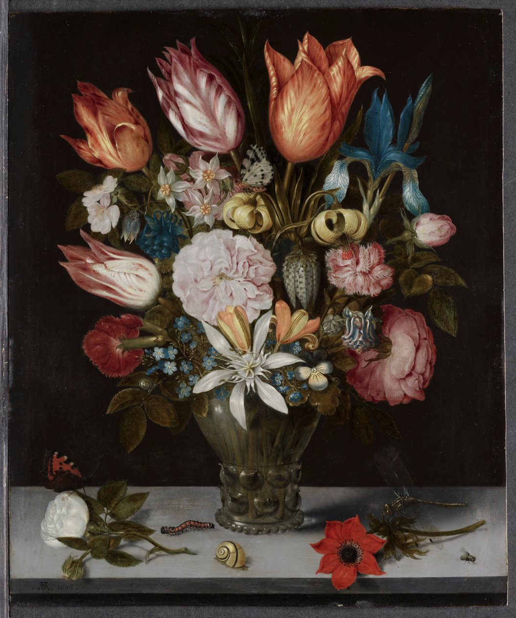 Fiori in un bicchiere, 1606 da Ambrosius Bosschaert