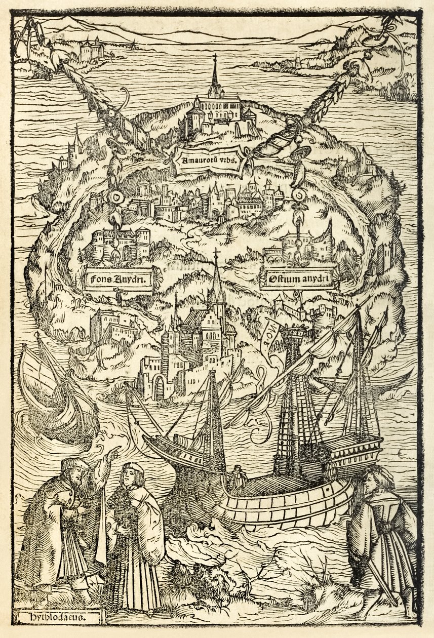 Mappa della Nuova Isola di Utopia da un