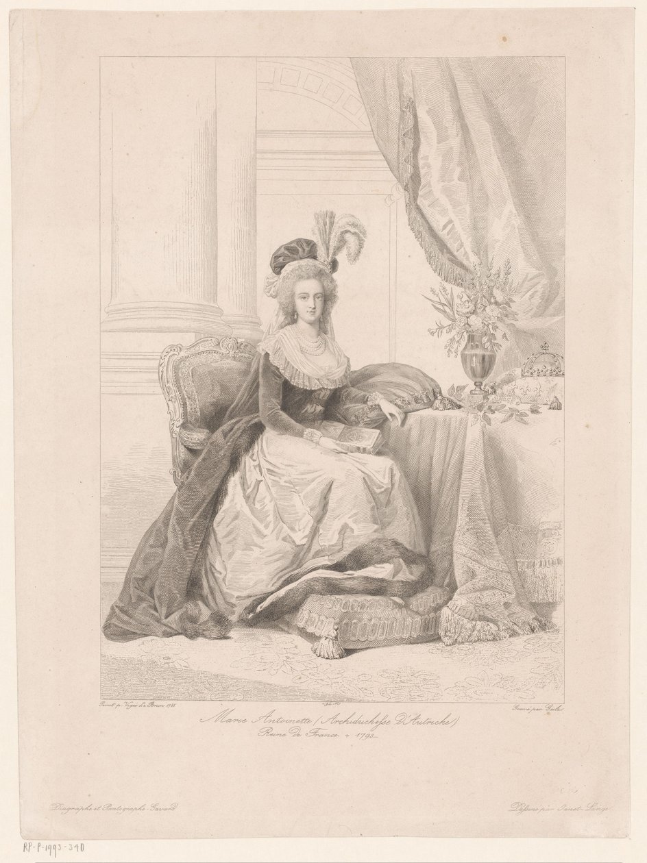 Ritratto di Maria Antonietta, regina di Francia da Amédée Félix Barthélemy Geille