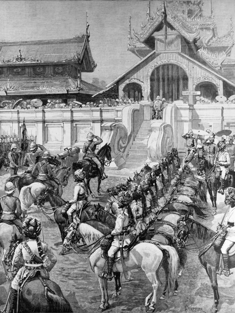 Le nostre truppe in Birmania: accoglienza del generale F. Roberts a Mandalay alla Porta Est del Palazzo, da 