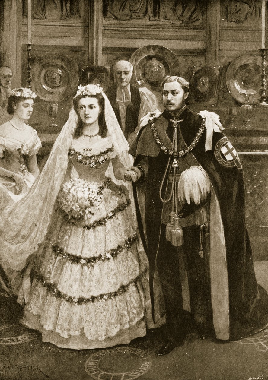 Il matrimonio del Principe di Galles con la Principessa Alessandra di Danimarca nella Cappella di San Giorgio, Windsor, 10 marzo 1863, da 