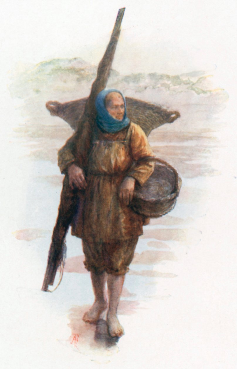 A Shrimper, Coxyde (litografia a colori) da Amedee (after) Forestier