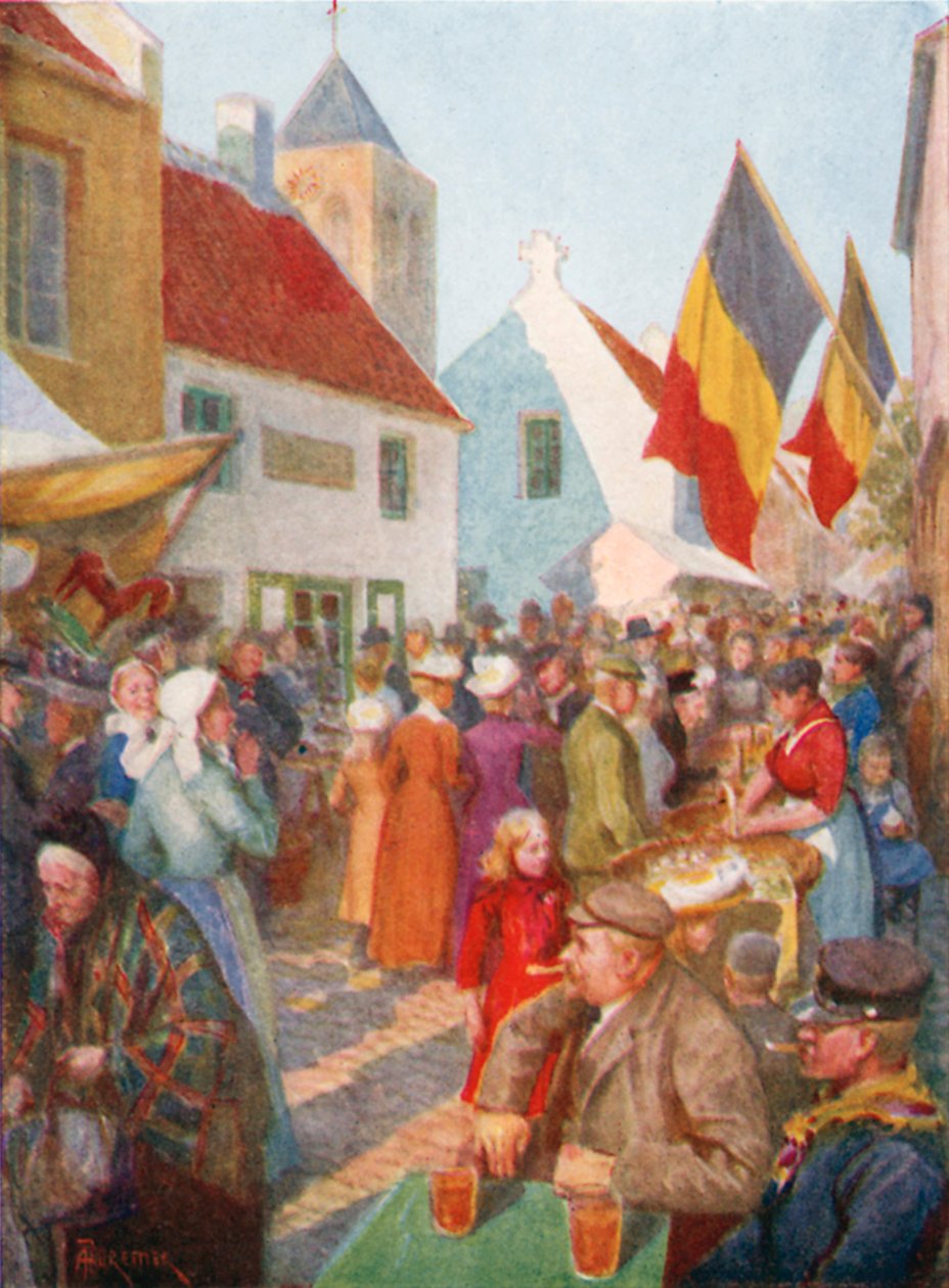 Alla Kermesse, Adinkerque (litografia a colori) da Amedee (after) Forestier