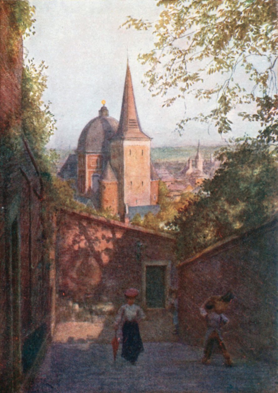 Escalier de la Fontaine, Liegi (litografia a colori) da Amedee (after) Forestier