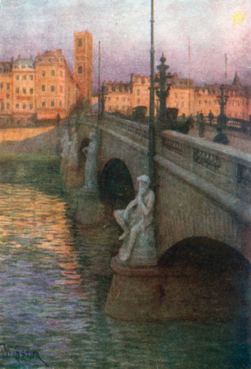 Pont des Arches, Liegi (litografia a colori) da Amedee (after) Forestier