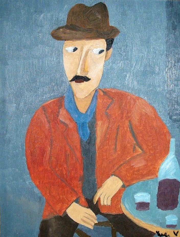 Uomo con un Bicchiere di Vino da Amedeo Modigliani