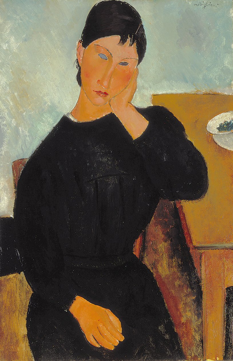 Elvira che riposa al tavolo da Amedeo Modigliani
