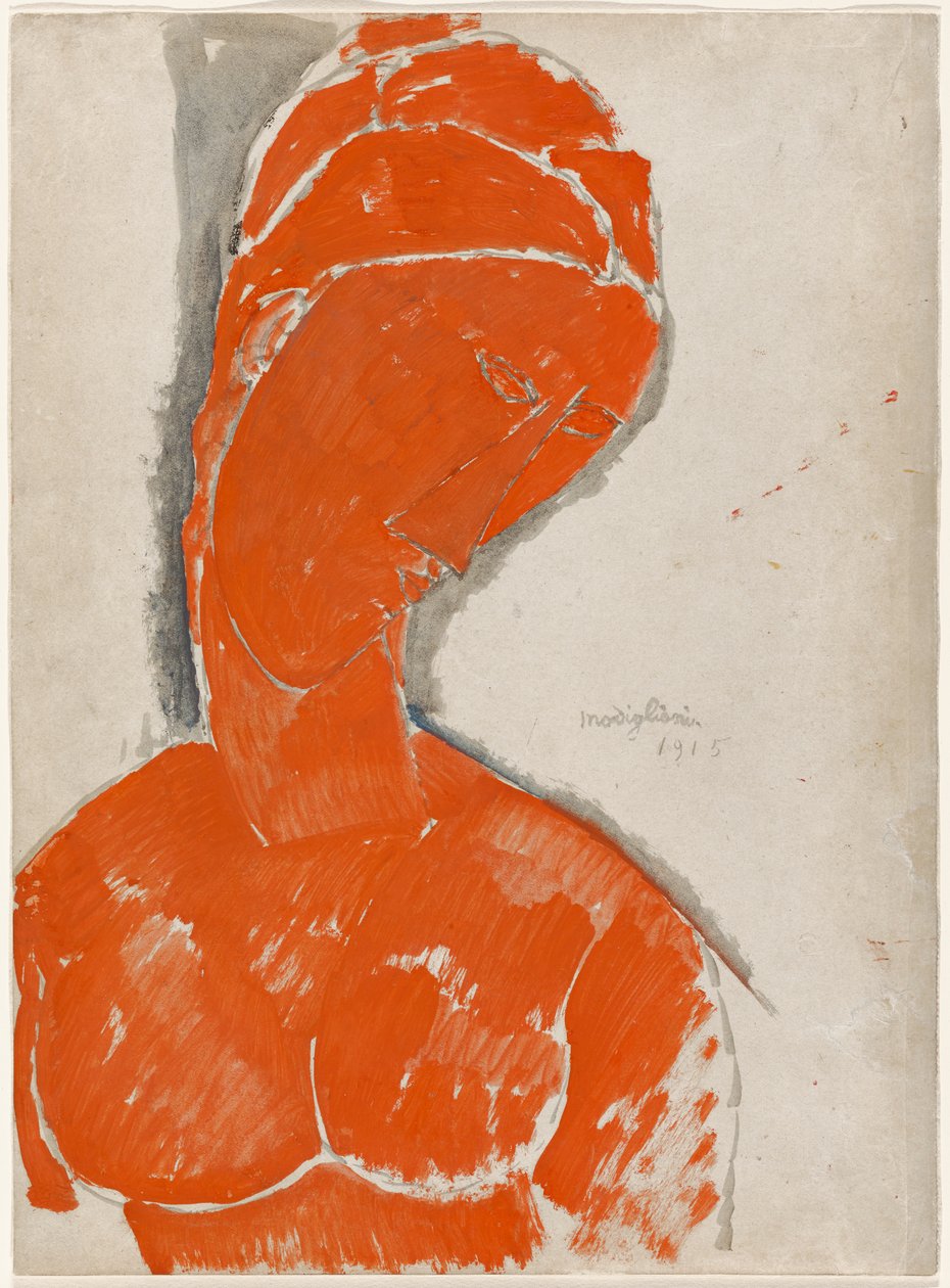 Busto femminile in rosso da Amedeo Modigliani