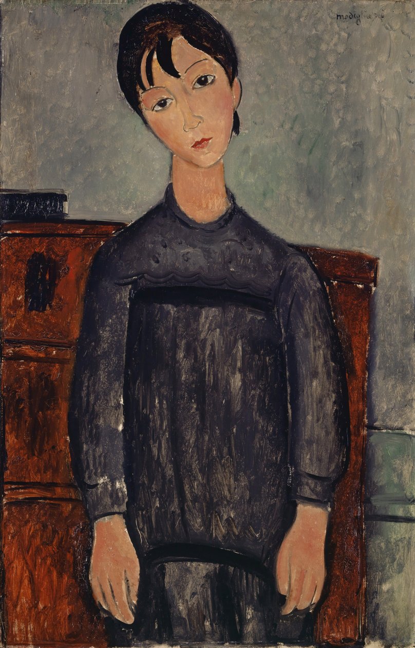 Ragazza in un Grembiule Nero da Amedeo Modigliani