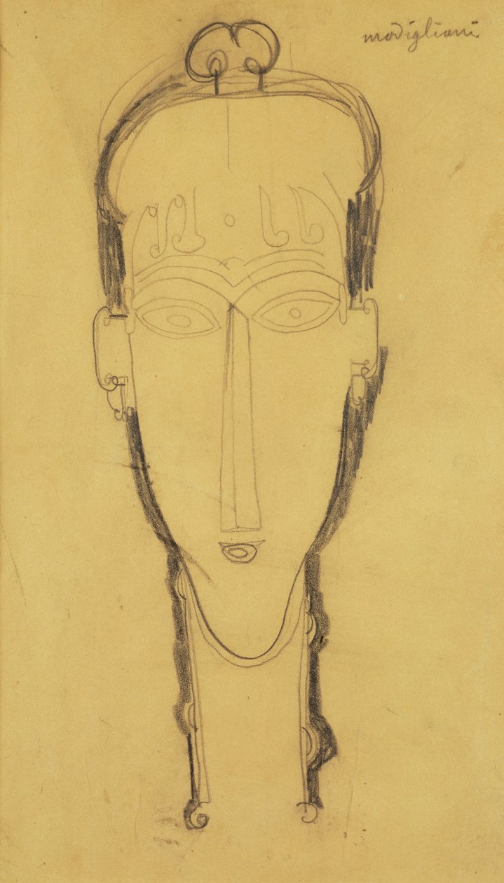 Testa di una Cariatide con Copricapo, 1911 da Amedeo Modigliani