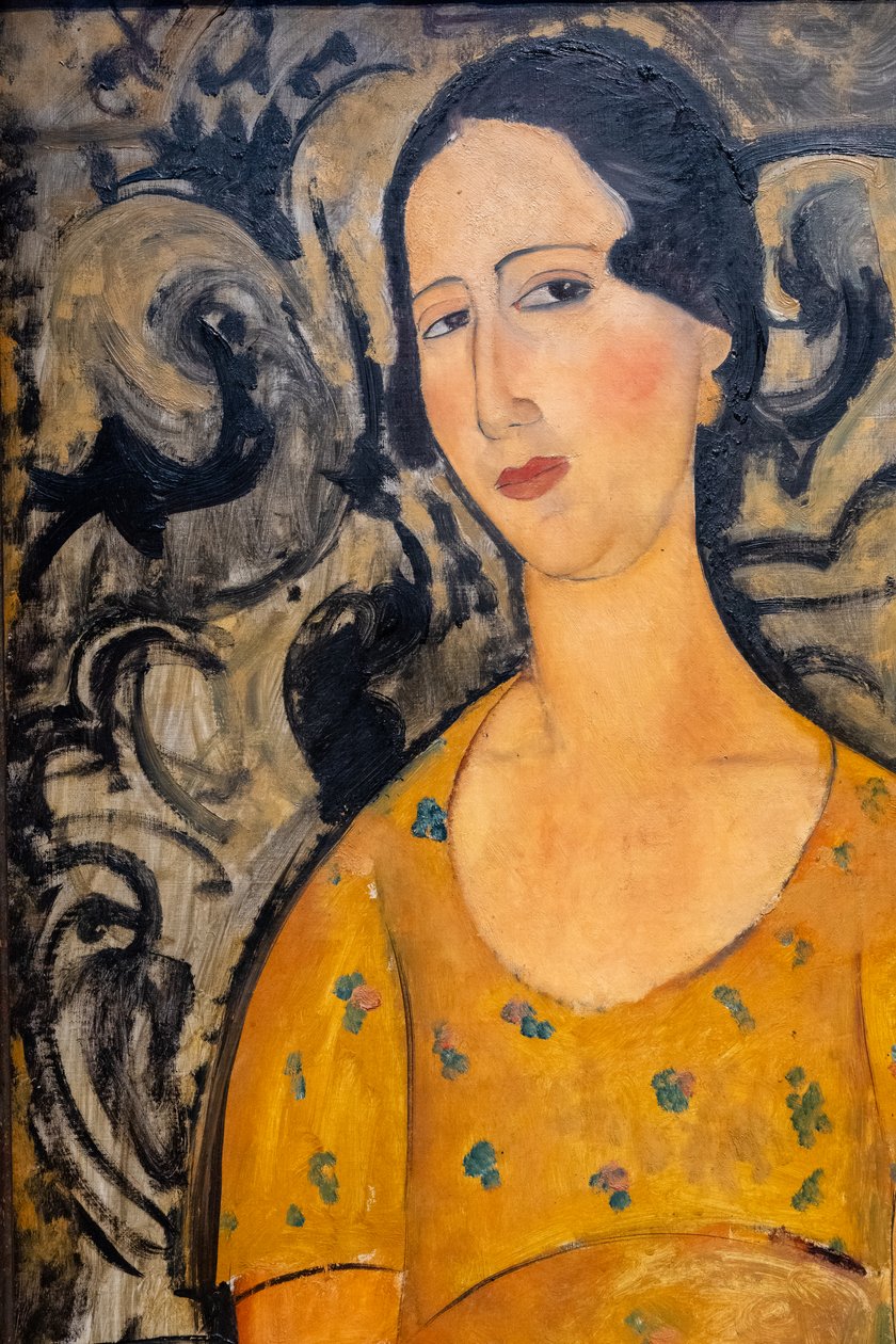 Giovane donna in abito giallo (Renée Modot)-ritaglio da Amedeo Modigliani